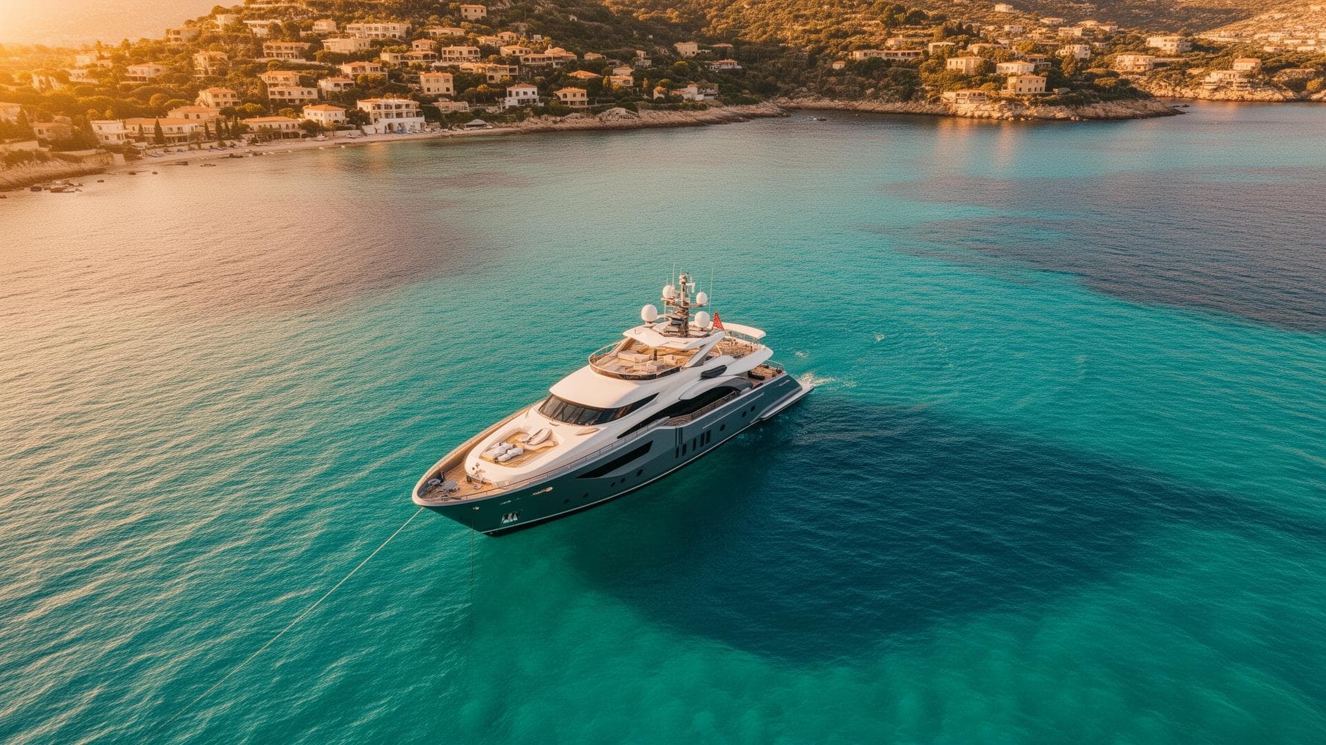 Luxury yacht at anchor